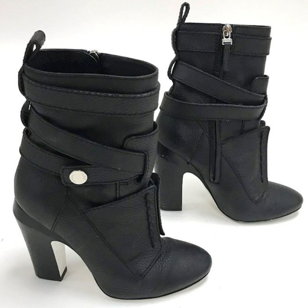 FENDI Black Leather Wrap Boots/Booties‎ 34.5 - Picture 7 of 15